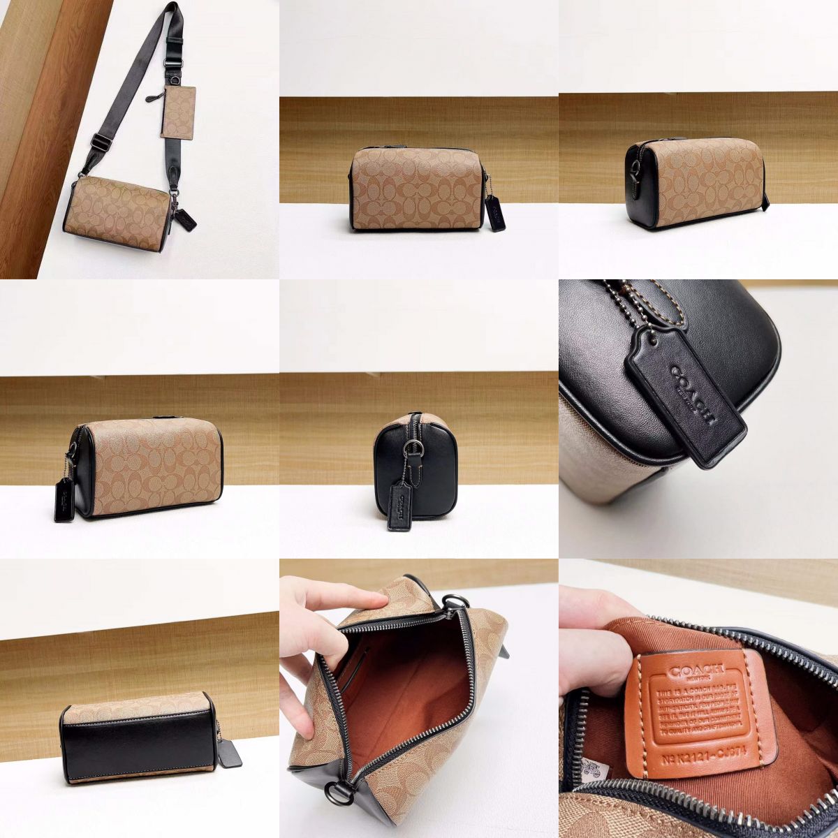 Men Handbag CAJ41 CW324 CJ674 CV762 Axel Crossbody In Signature Canvas Charcoal Print Varies