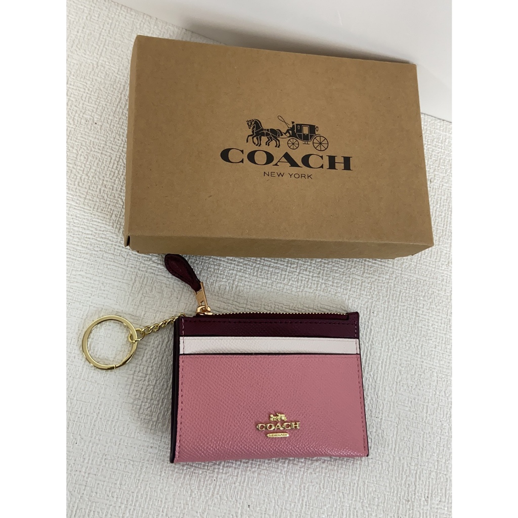 88250 88208 C7680 C7681 C1897 CC821 Mini Skinny ID Case Women Men Card Holder Wallet Zip Coin Pouch Keychain