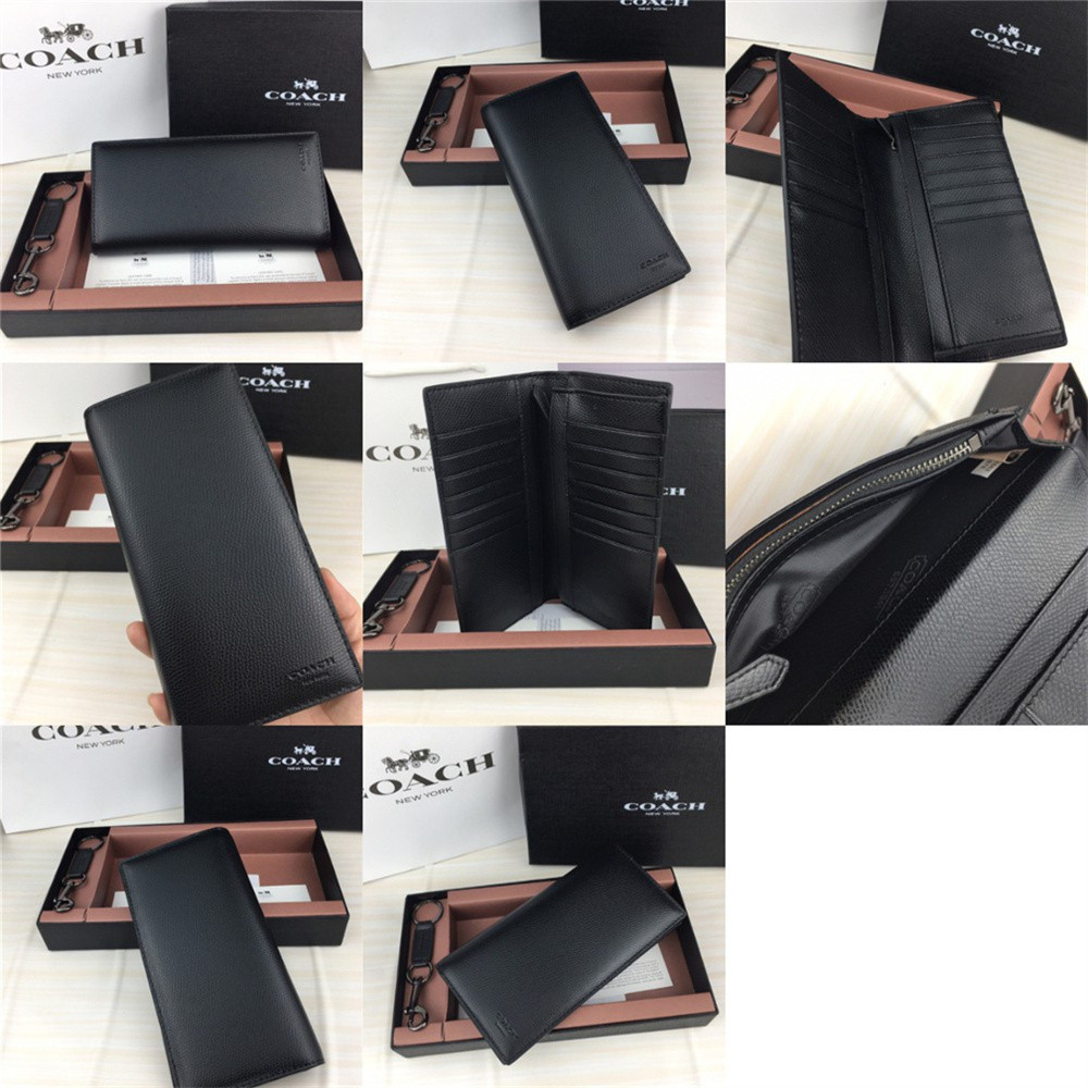 Men wallet 75365 74599 75013 74978 Breast Pocket In Signature Crossgrain Leather Men Fold Long Zip Purse