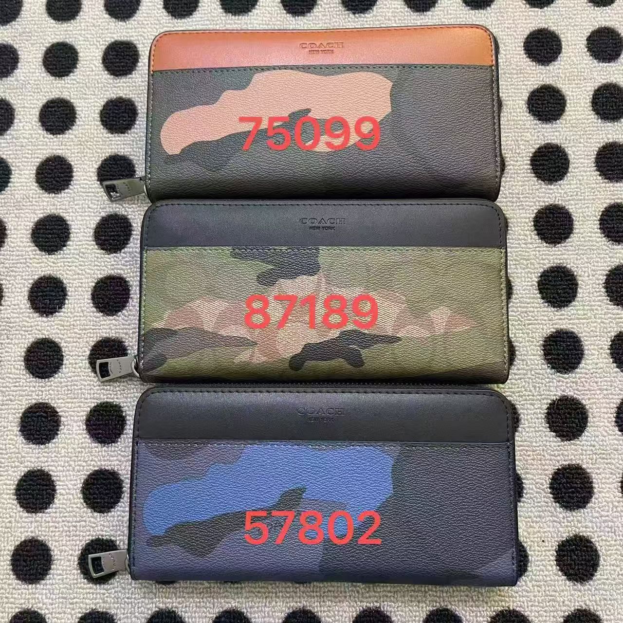Men Handbag 87189 57802 75099 Leather Long Wallet Zip Zipper Purse