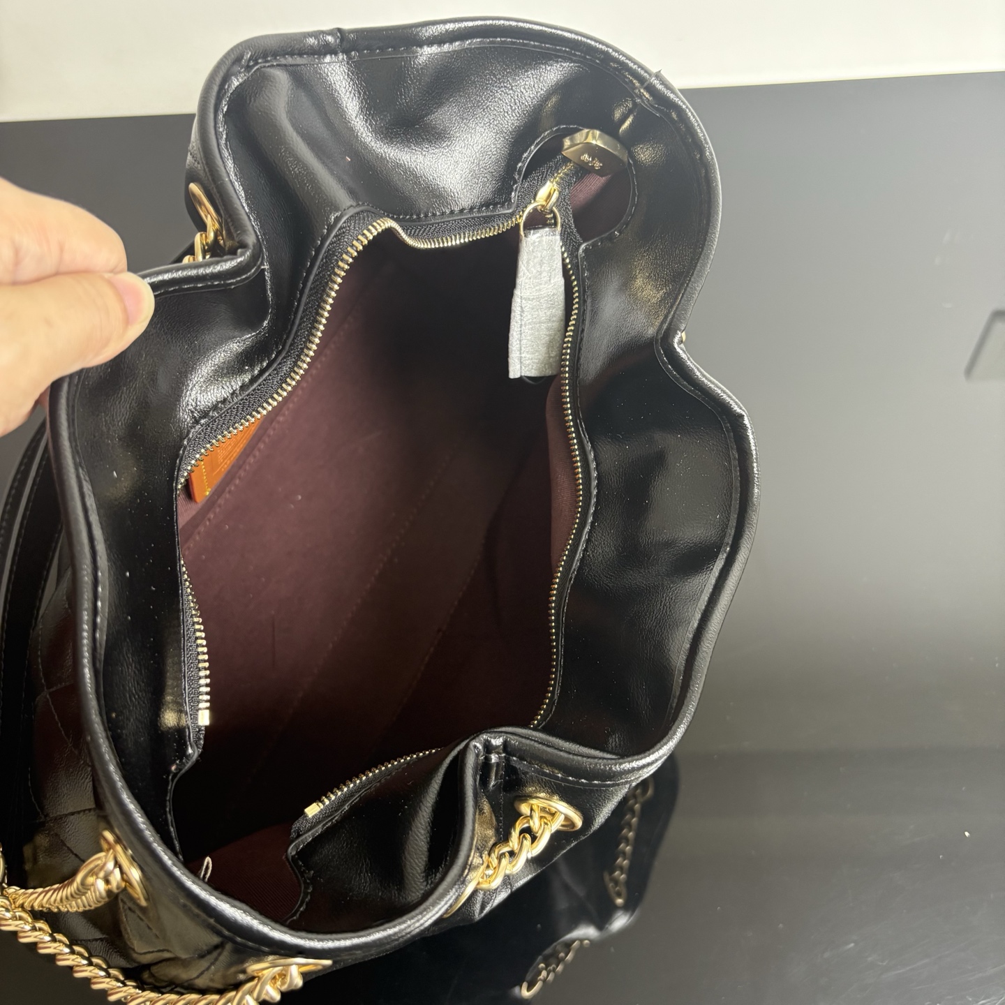 CCZ79 CCZ80 CDR00 EVELYN Drawstring Hobo Bag Chain Tote Bag