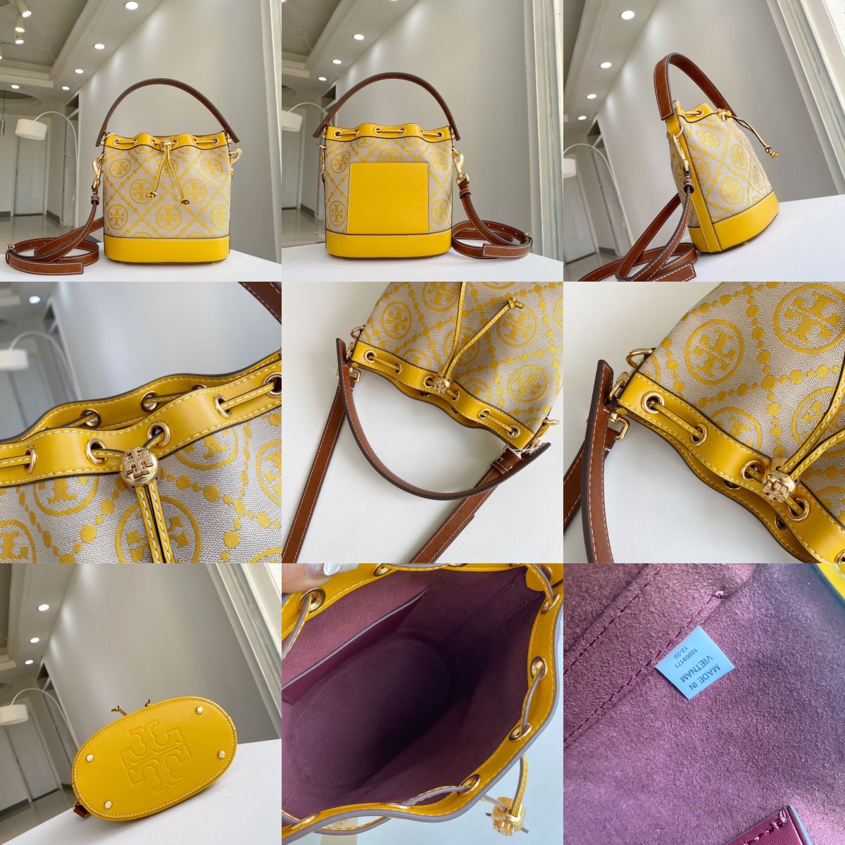 Women Handbag 79487 80534 T Monogram Jacquard Bucket Bag