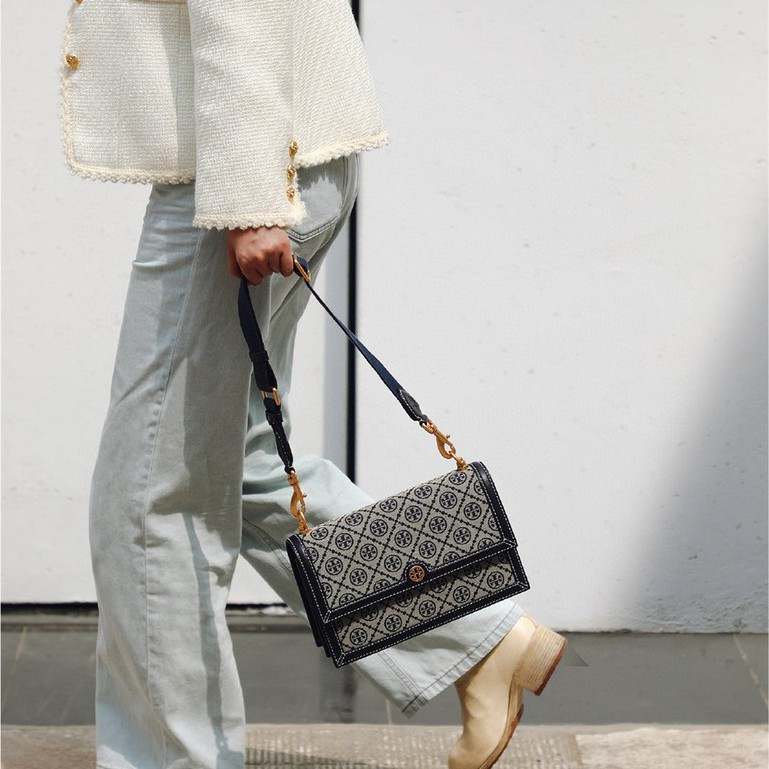 Womne handbag 81863 T Monogram Jacquard Crossbody Sling Shoulder Bag
