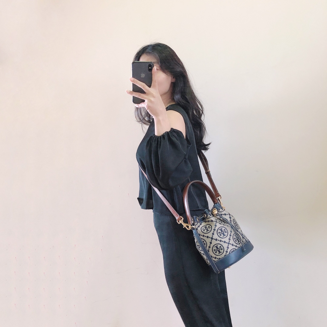 Women Handbag 79487 80534 T Monogram Jacquard Bucket Bag