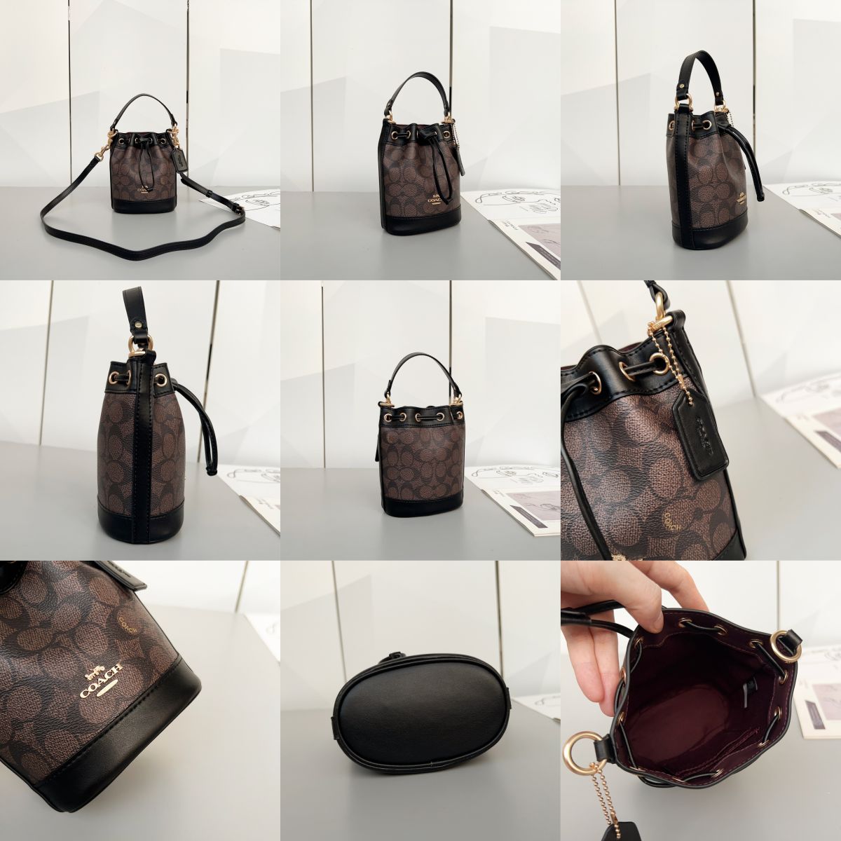 Women Handbag CW299 CY740 CR145 CT863 Mini Dempsey Shoulder Sling Bucket Bag