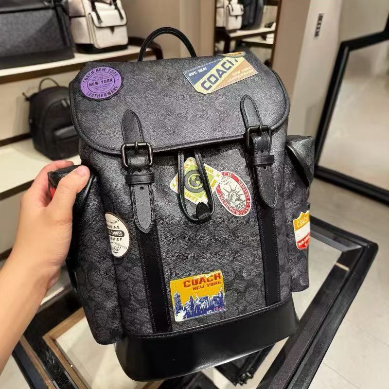 Coach CBF04 HITCH BACKPACK IN SIGNATURE CANVAS WITH PATCHES