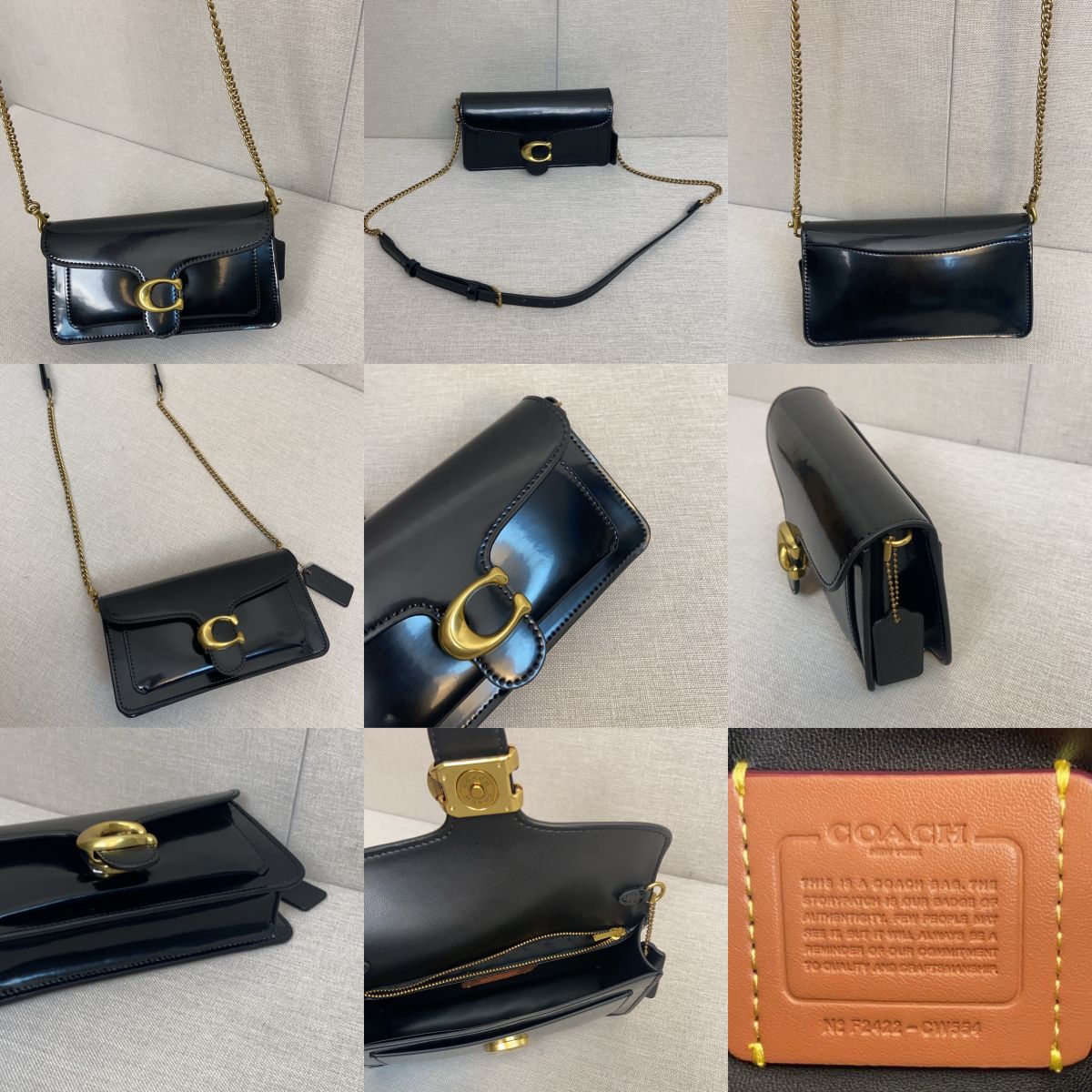 Women Handbag CW554 CE772 Tabby Patent Leather Crossbody Sling Chain Bag Wallet Clutch