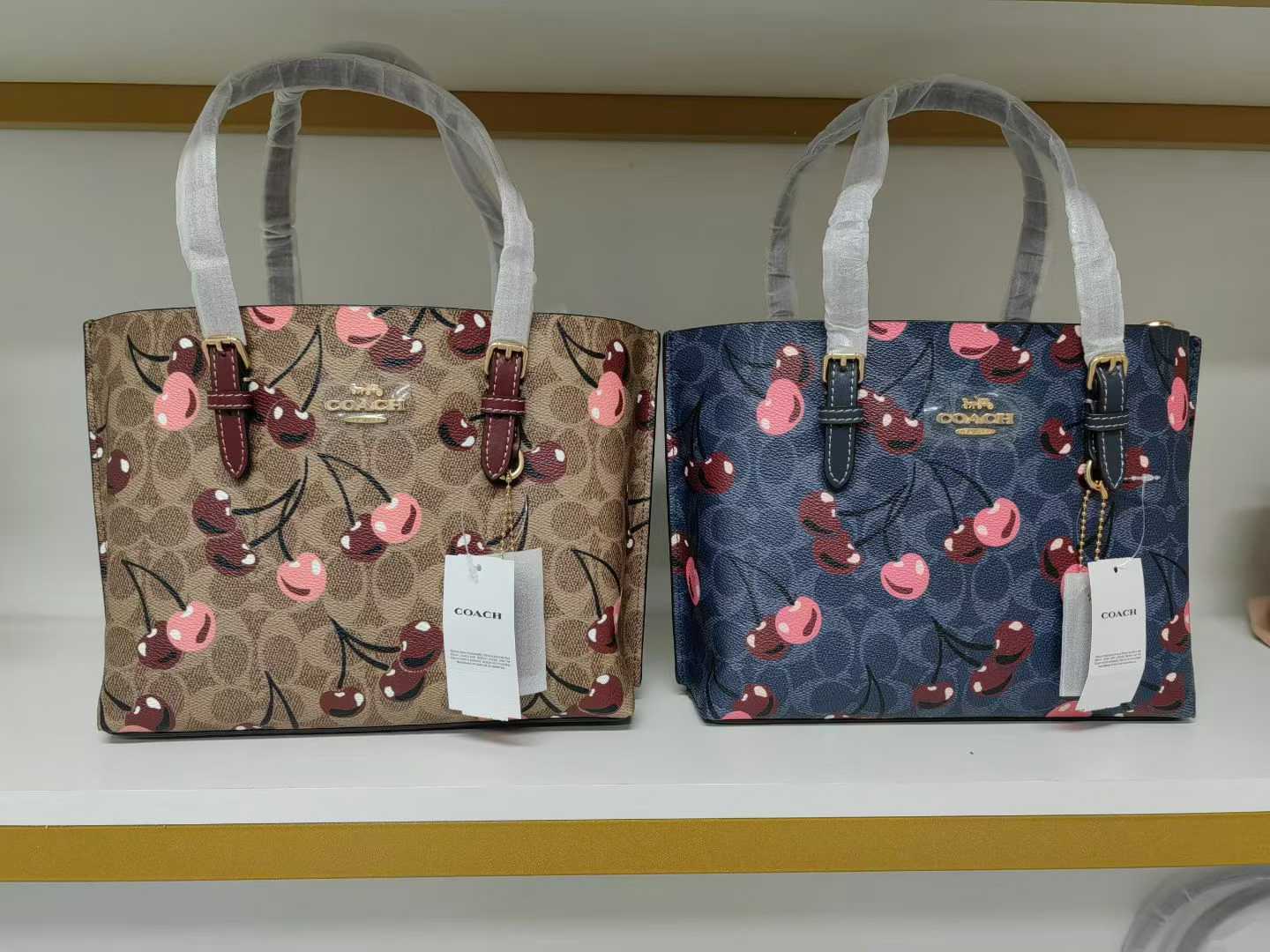 women handbag CZ772 Mollie Tote 25 Signature Canvas Cherry Print Bag