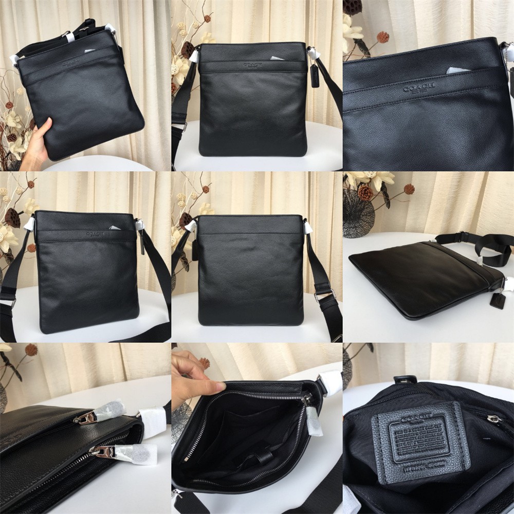 Coach 54780 54781 26068 23216 Charles Crossbody Signature Canvas Varsity Stripe Men Sling Messenger Bag