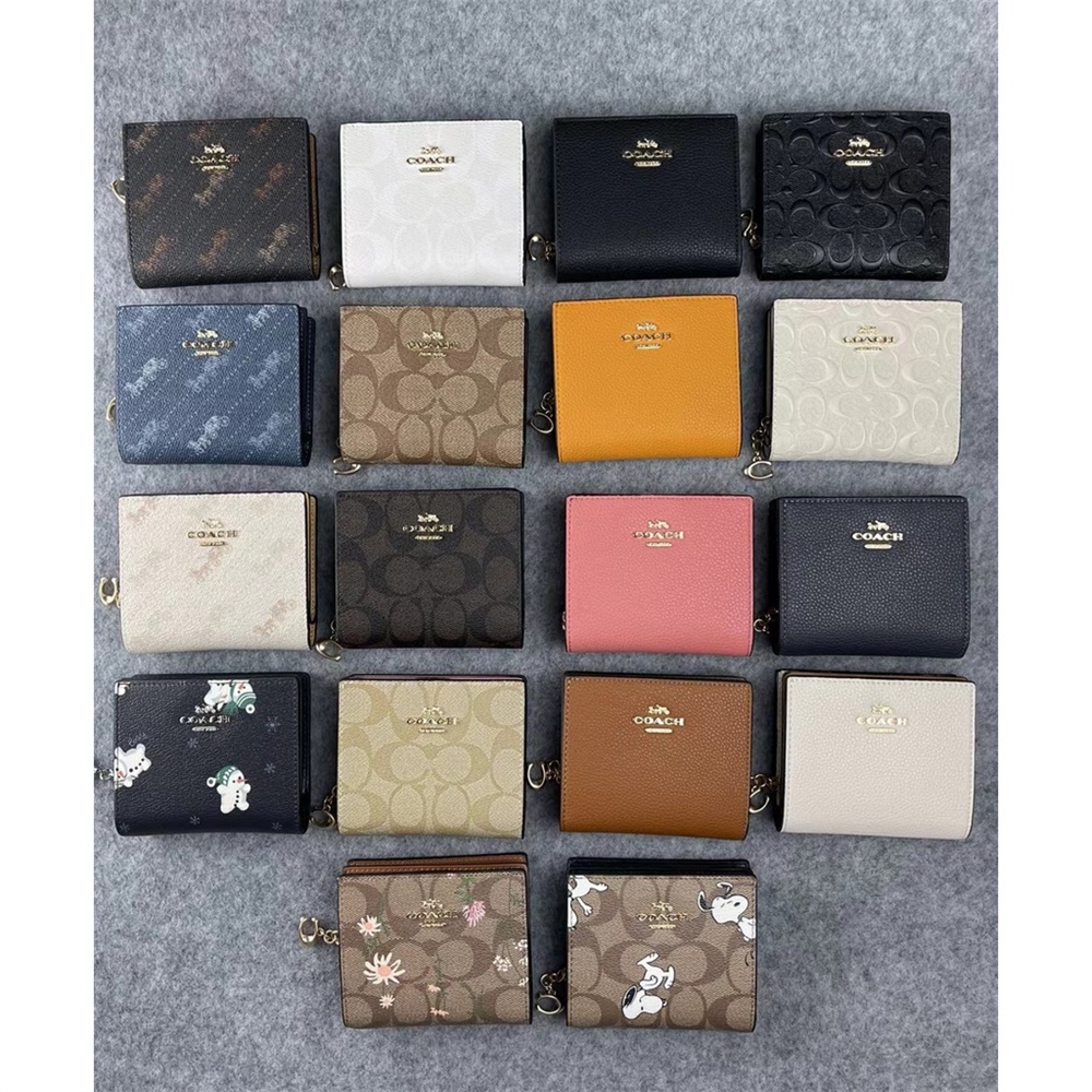 Women handbag C2862 C3309 C4104 C7353 C4591 C6941 Snap Wallet Short Card Case Women Zip Fold Purse