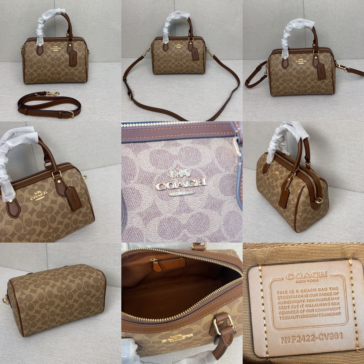 Women Handbag CV961 CW376 CY679 Rowan Satchel In Signature Canvas Boston Bag