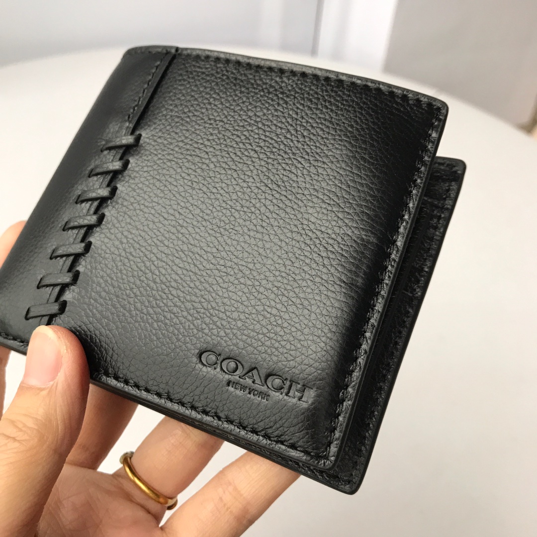 Men Handbag 21371 BASEBALL STITCH Compact ID Wallet