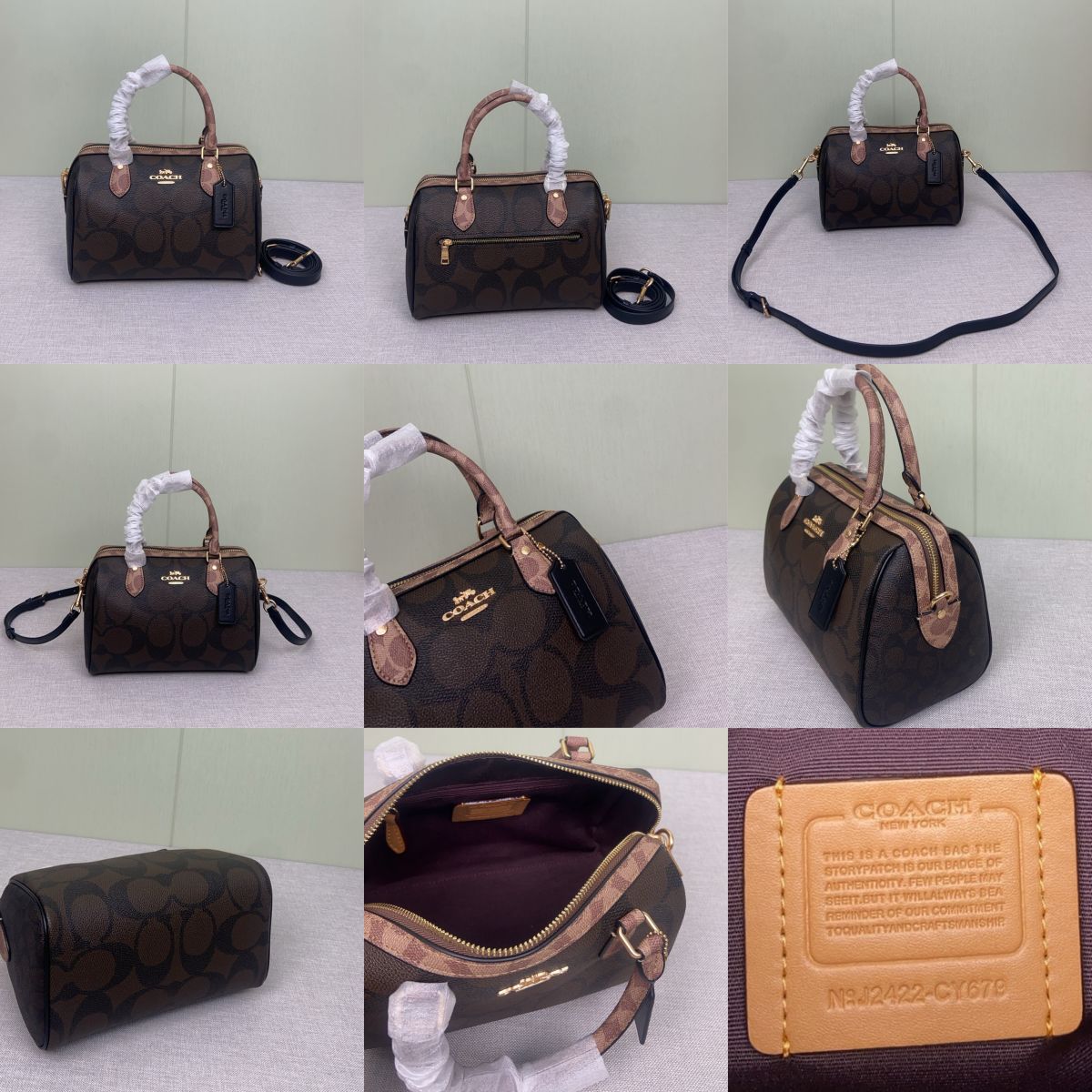 Women Handbag CV961 CW376 CY679 Rowan Satchel In Signature Canvas Boston Bag