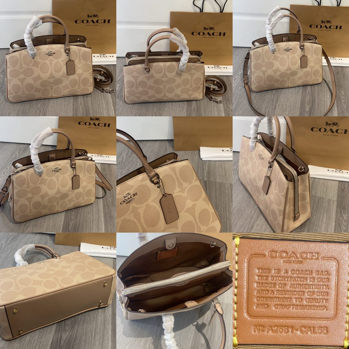 Women Handbag CAL55 Savannah Carryall Bag In Signature Canvas Satchel Sling Bag