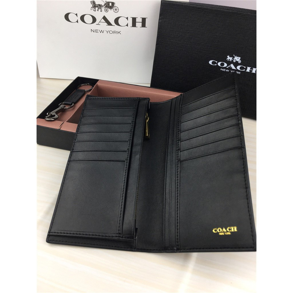Men wallet 75365 74599 75013 74978 Breast Pocket In Signature Crossgrain Leather Men Fold Long Zip Purse