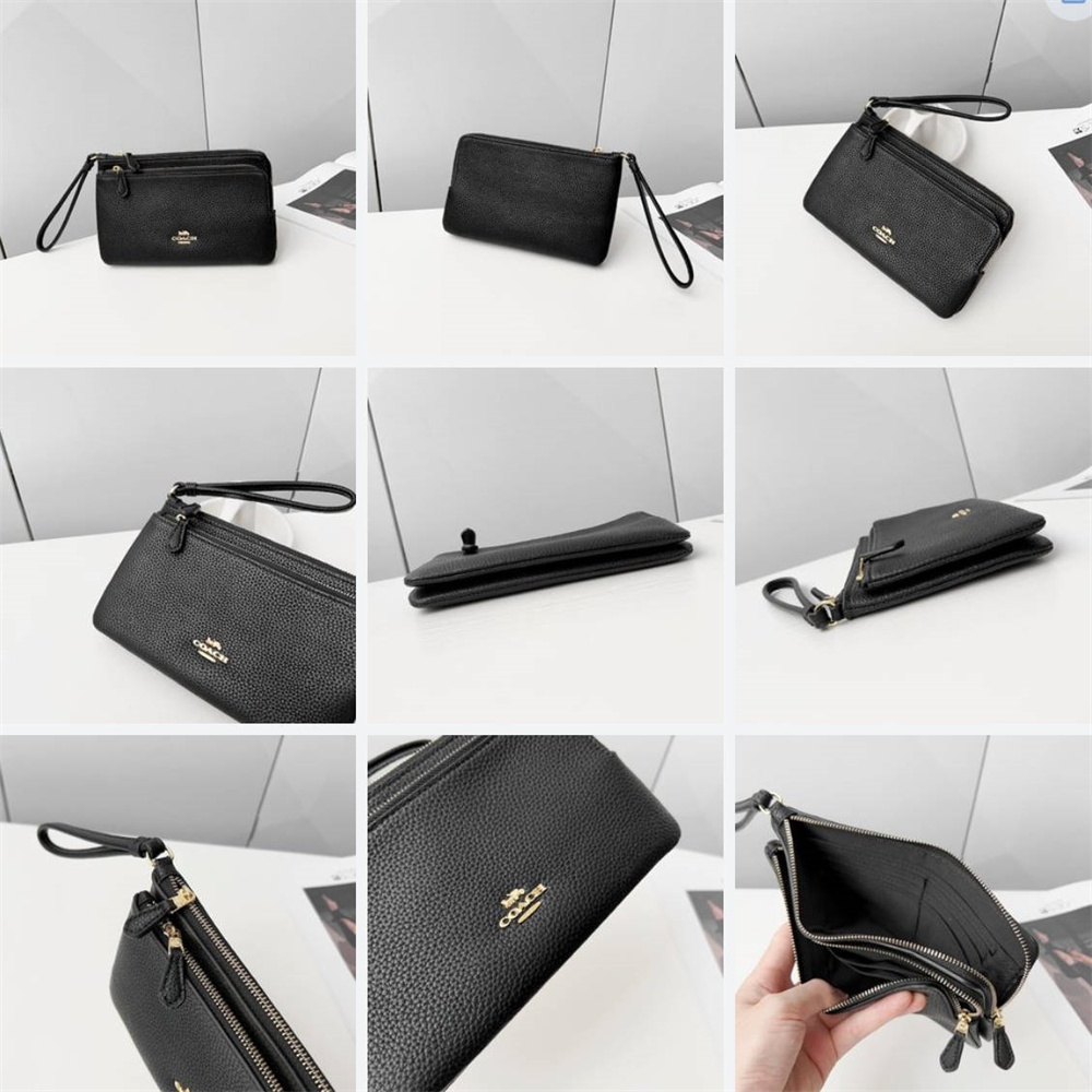 C5610 C5576 C7313 CD878 CF447 Double Zip Wallet Women Long Purse Wristlet Handphone Pouch