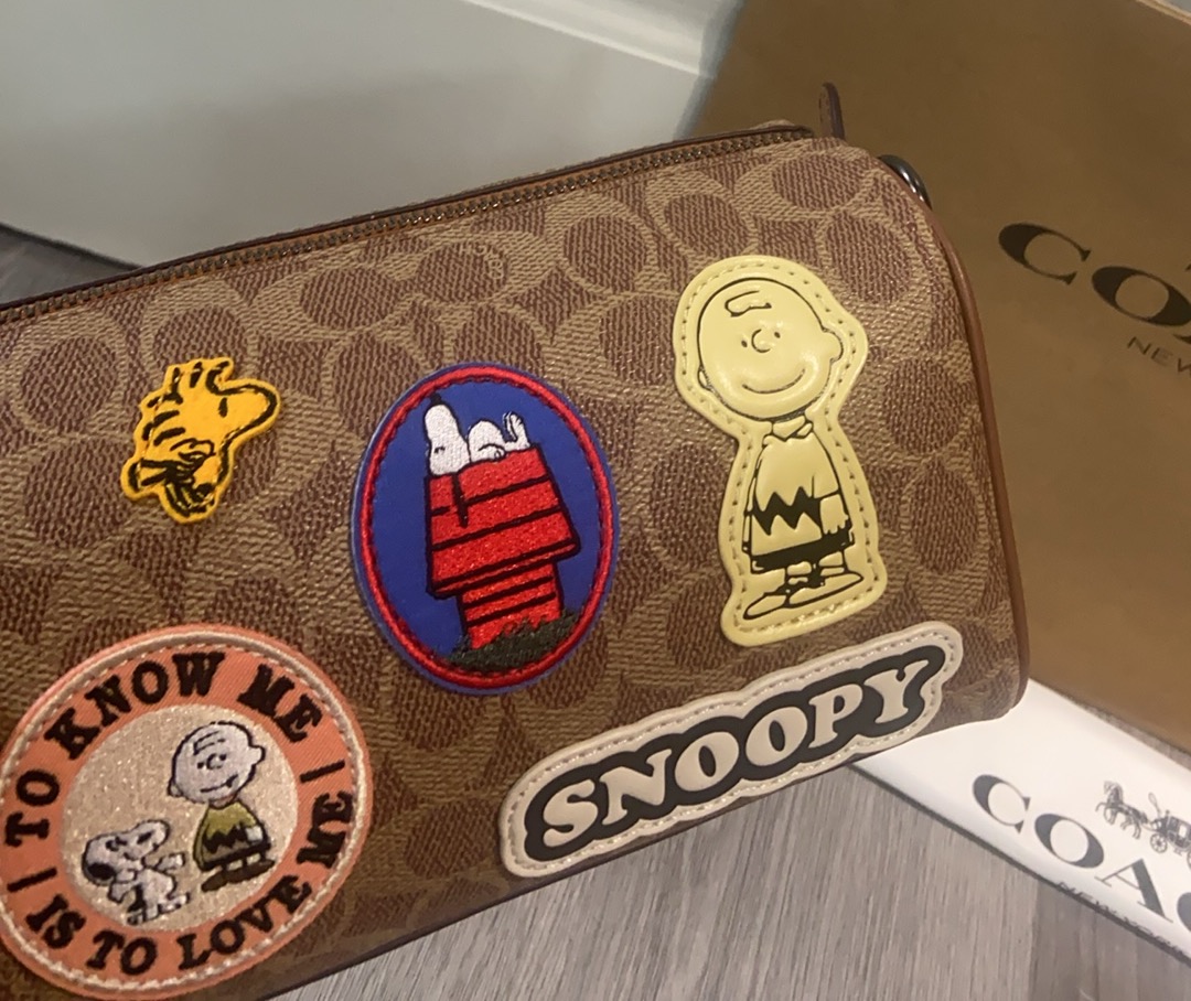 COACH x PEANUTS CBS96 Axel Crossbody Bag Signature Canvas Patch CBS96 Snoopy