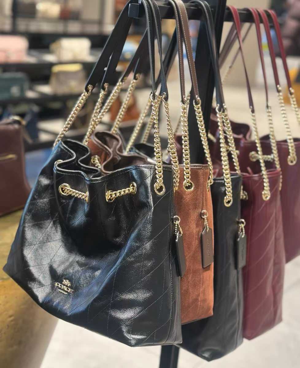CCZ79 CCZ80 CDR00 EVELYN Drawstring Hobo Bag Chain Tote Bag