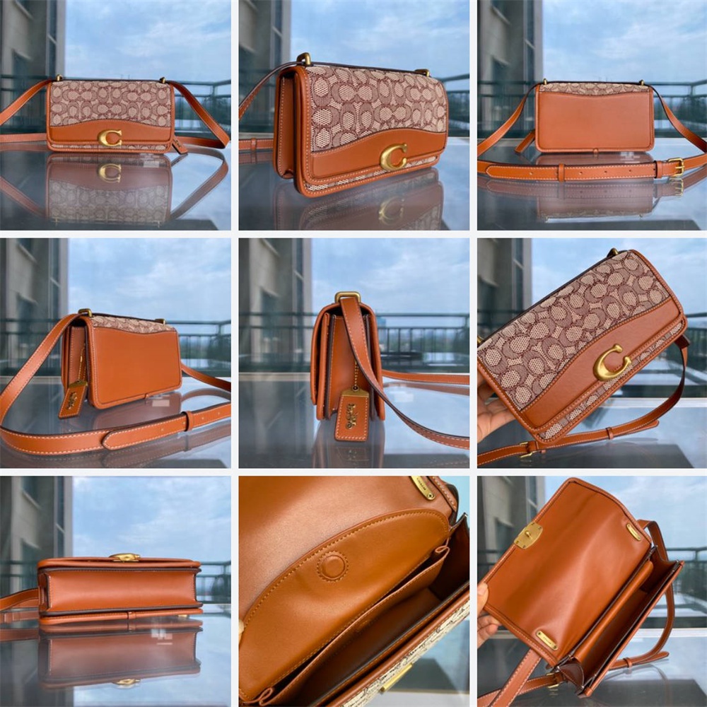 Coach CD709 CC416 Bandit Shoulder Satchel Signature Textile Jacquard Women Crossbody Sling Bag