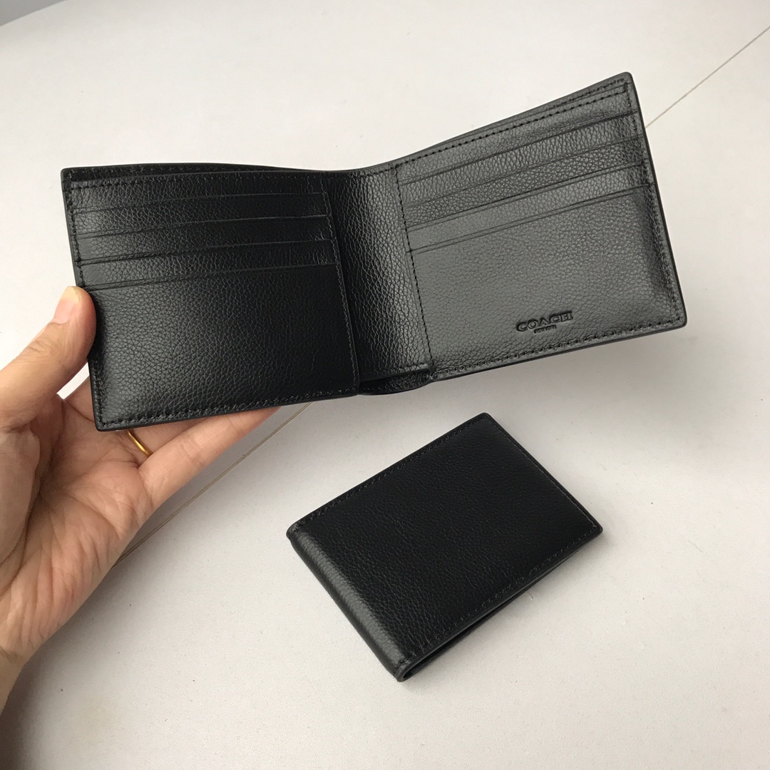 Men Handbag 21371 BASEBALL STITCH Compact ID Wallet