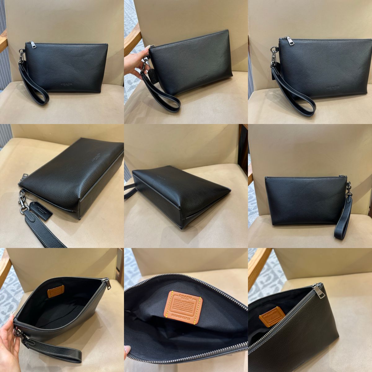 Men handbag CCF32 CCF33 Pouch In Signature Canvas wallet Wristlet