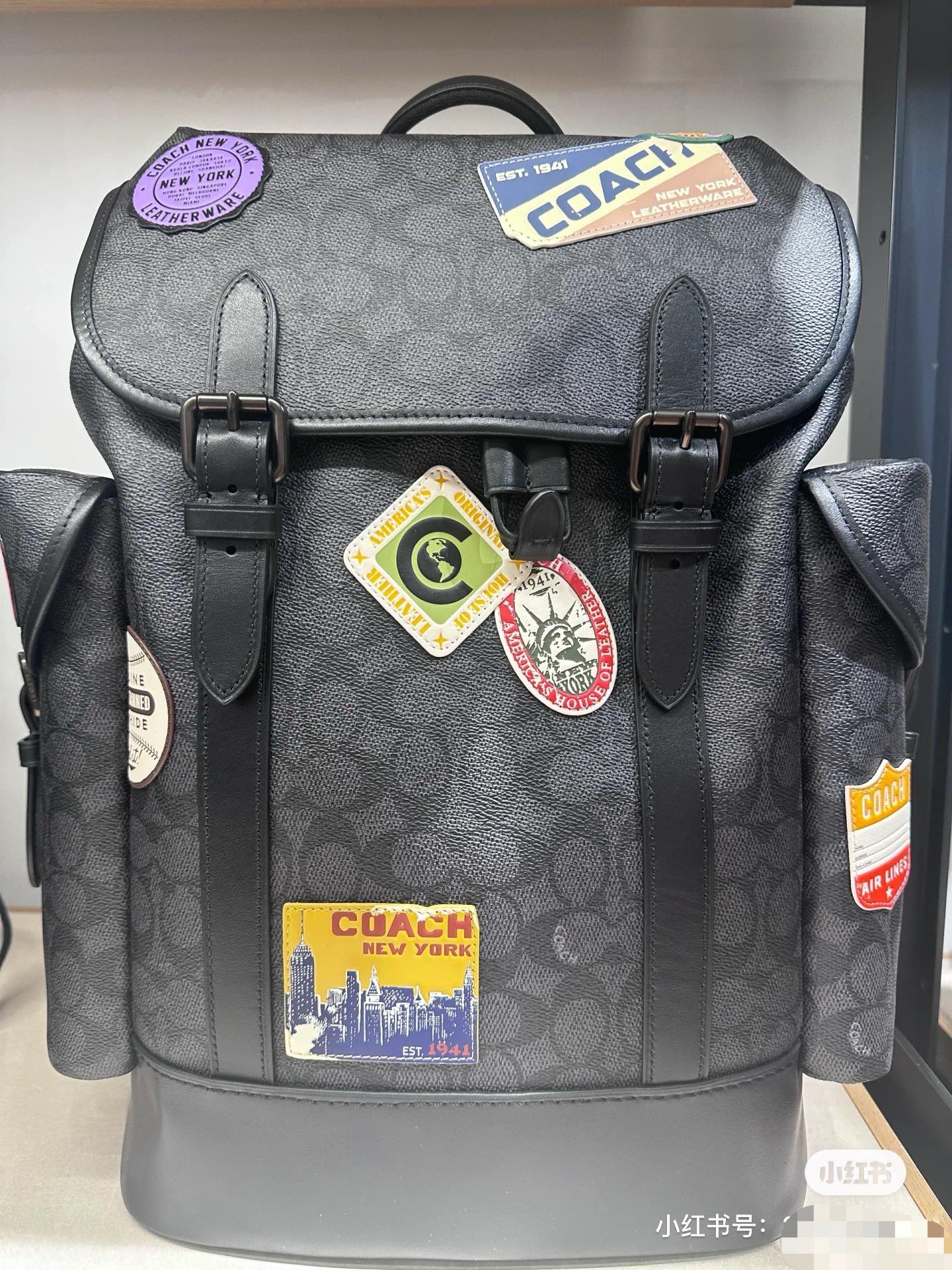 Coach CBF04 HITCH BACKPACK IN SIGNATURE CANVAS WITH PATCHES