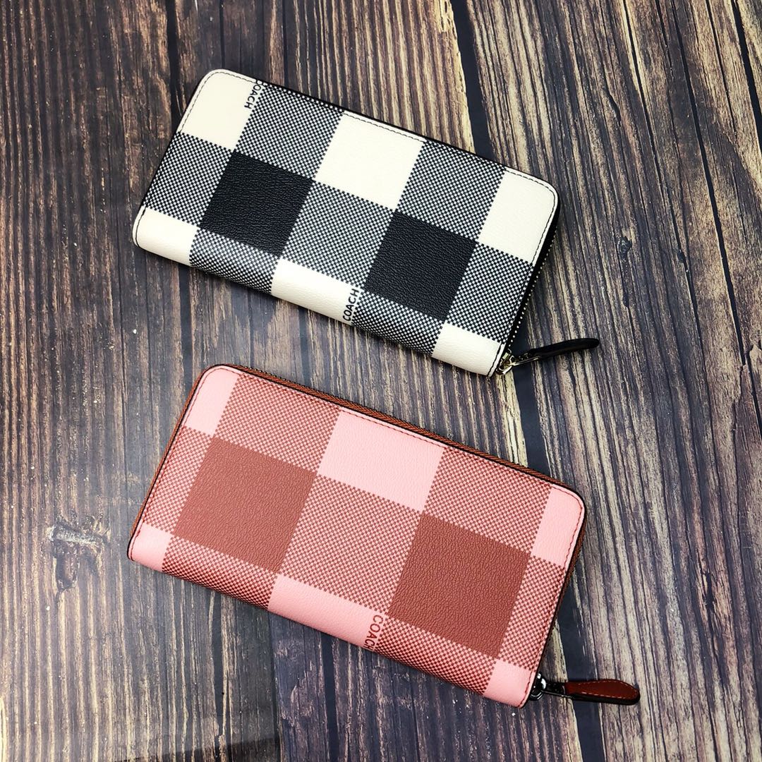 Women Handbag 25966 Tartan Long Wallet Zip Purse