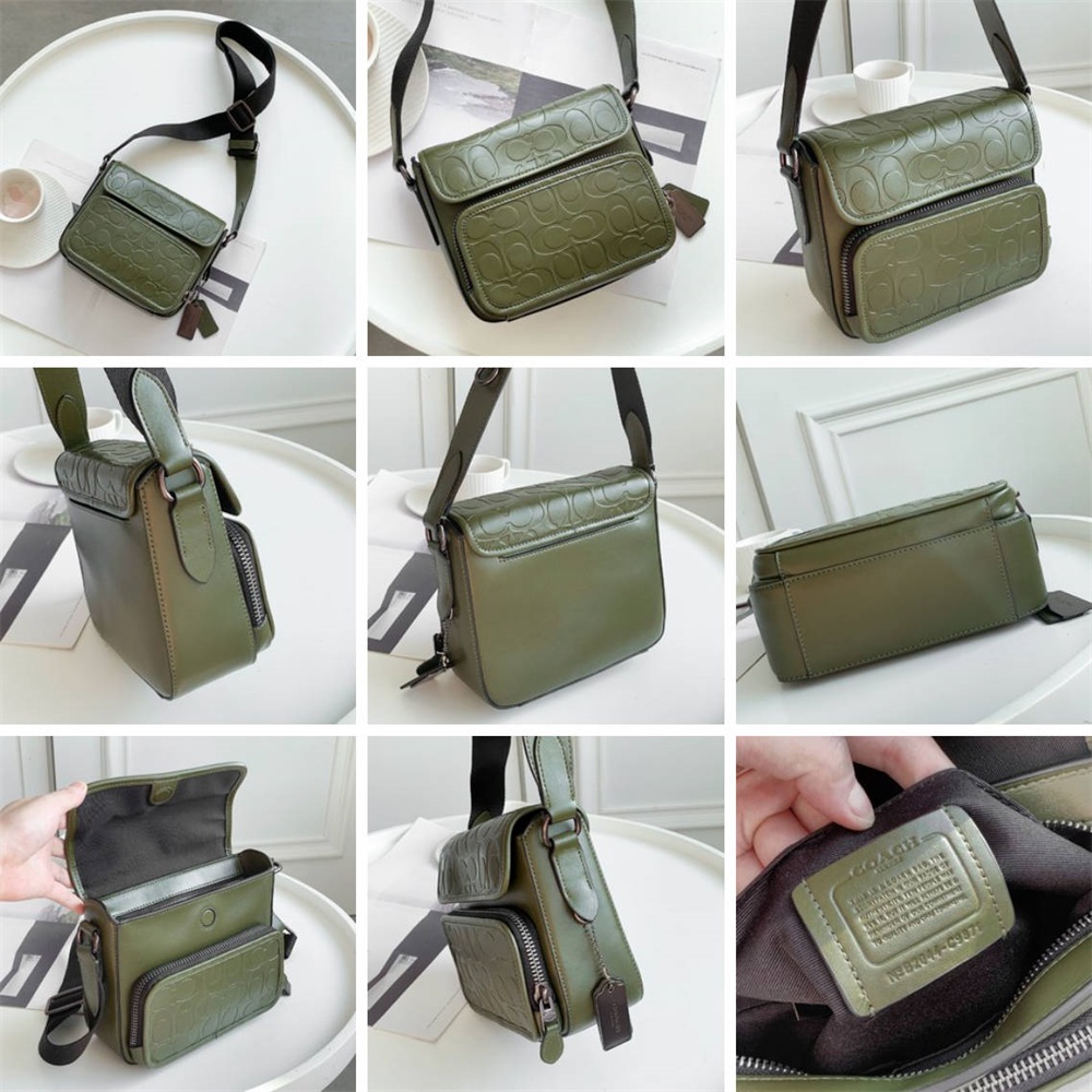 Coach C9870 C9871 CC032 CN729 Sullivan Flap Crossbody In Signature Canvas Men Sling Messenger Bag 9870 9871 032 729