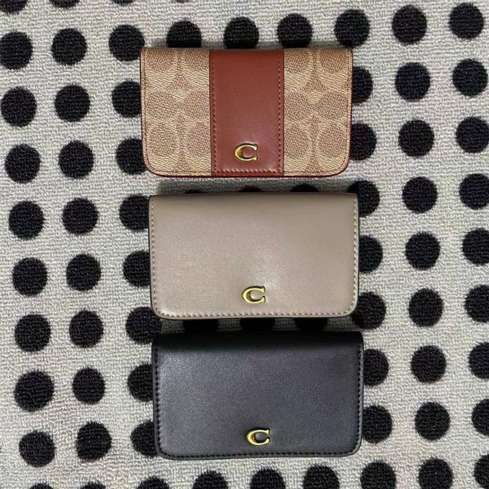 C5870 C4818 Slim Card Case Women Men Fold Purse Snap Wallet