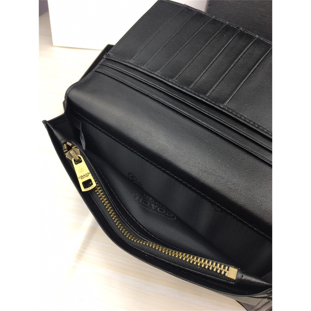 Men wallet 75365 74599 75013 74978 Breast Pocket In Signature Crossgrain Leather Men Fold Long Zip Purse