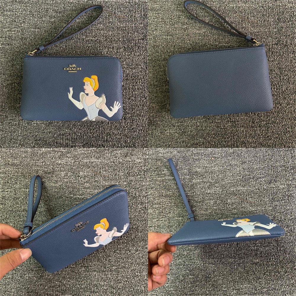 C3361 C3362 C3363 30004 3361 3362 3363 Disney Corner Zip Wristlet Women Coin Pouch Purse Wallet
