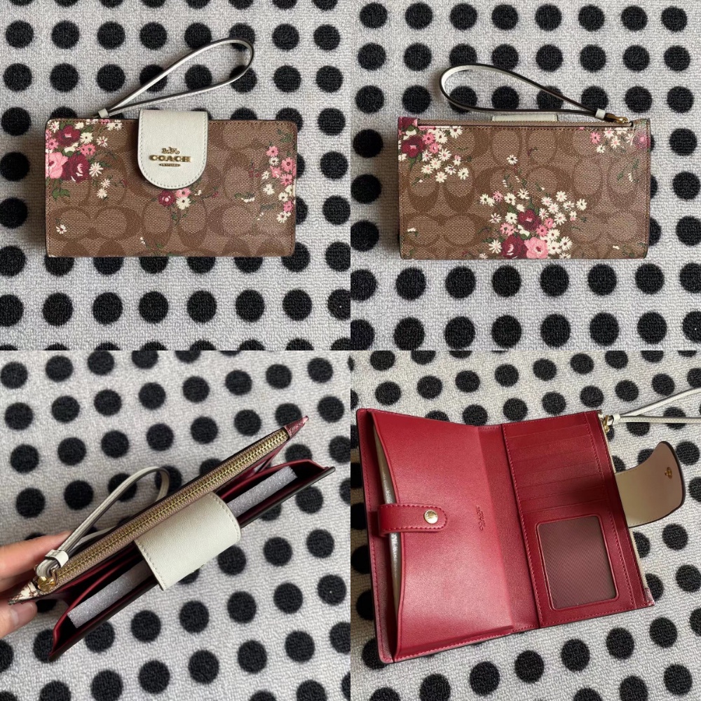 Women Handbag C2874 C4607 C2873 C3722 C3371 C2869 C8729 C8676 CC869 C4182 Tech Phone Wallet Women Long Fold Zip Purse Wristlet
