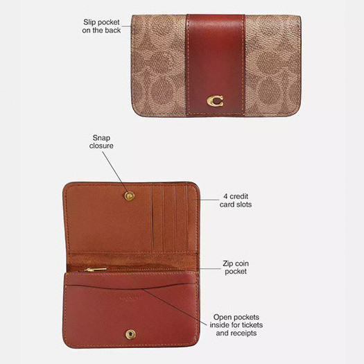 C5870 C4818 Slim Card Case Women Men Fold Purse Snap Wallet