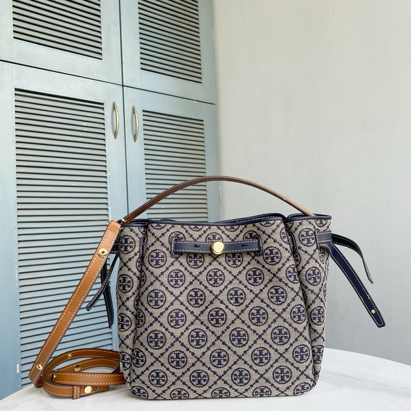 Women handbag 178016 ROMY T MONOGRAM BUCKET BAG