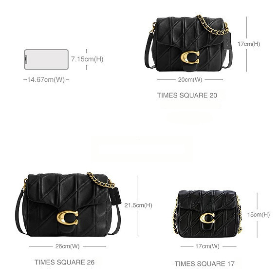 CW629 CAL94 Times Square Tabby Shoulder Bag with Quilting Women Crossbody Sling Chain Handbag