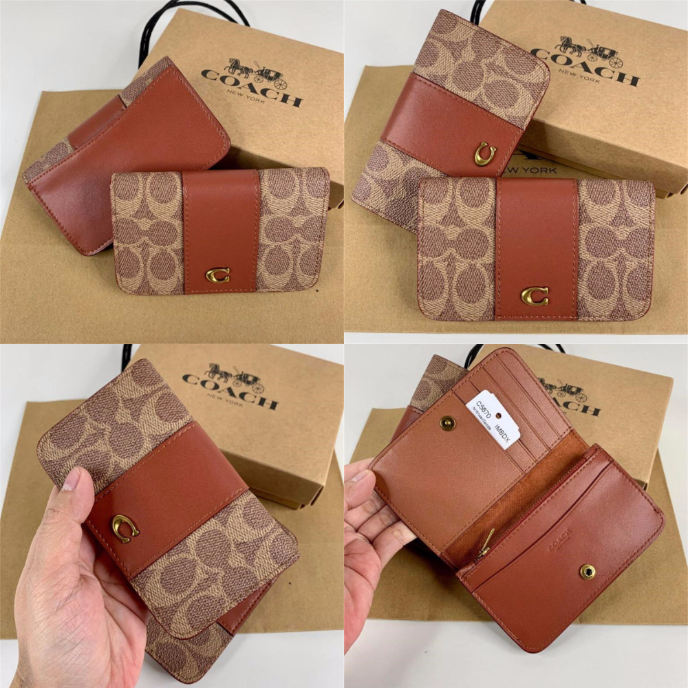 C5870 C4818 Slim Card Case Women Men Fold Purse Snap Wallet