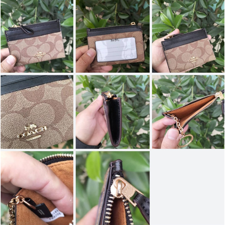 88250 88208 C7680 C7681 C1897 CC821 Mini Skinny ID Case Women Men Card Holder Wallet Zip Coin Pouch Keychain