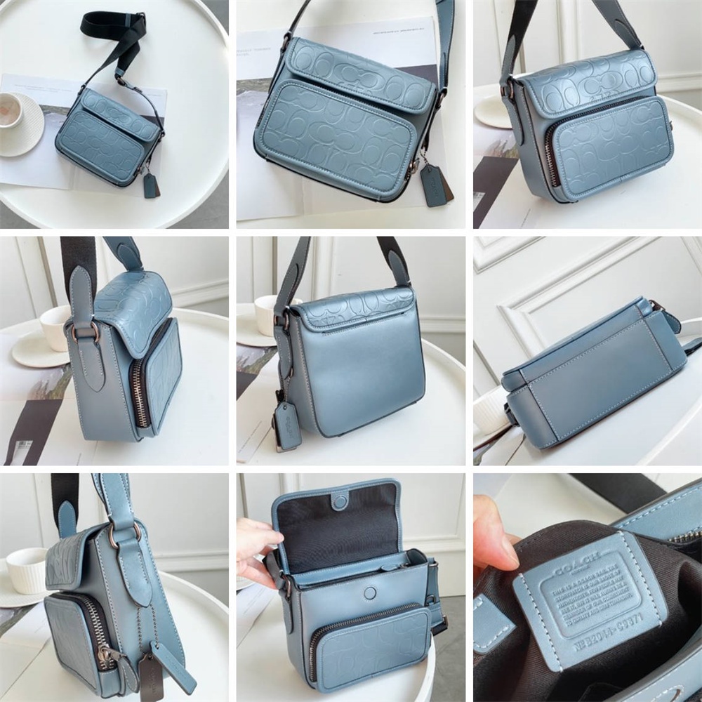 Coach C9870 C9871 CC032 CN729 Sullivan Flap Crossbody In Signature Canvas Men Sling Messenger Bag 9870 9871 032 729