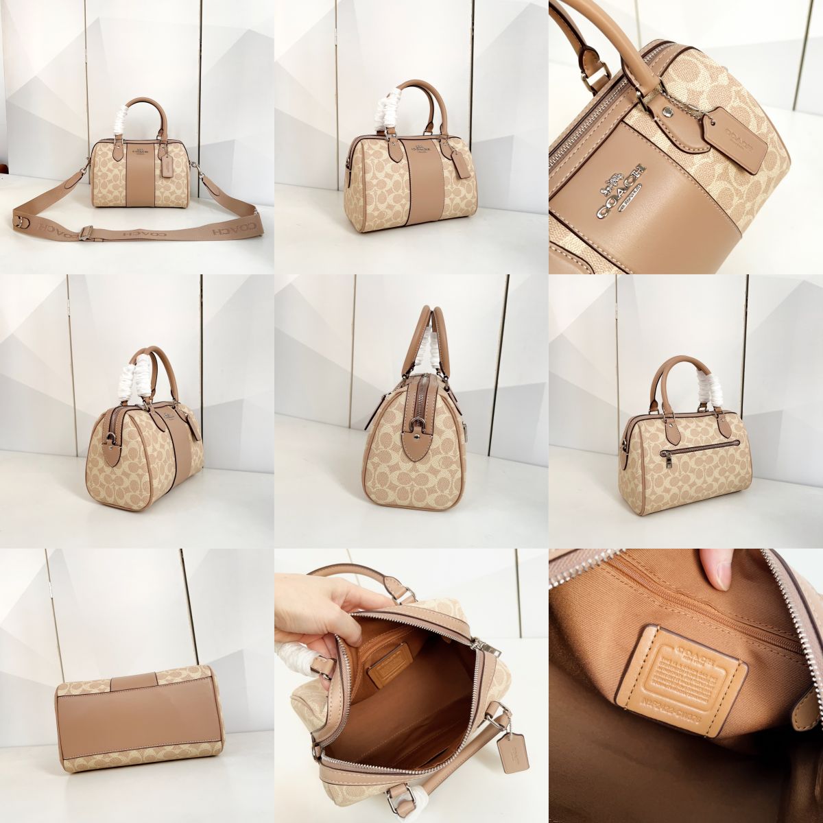 Women Handbag CV961 CW376 CY679 Rowan Satchel In Signature Canvas Boston Bag