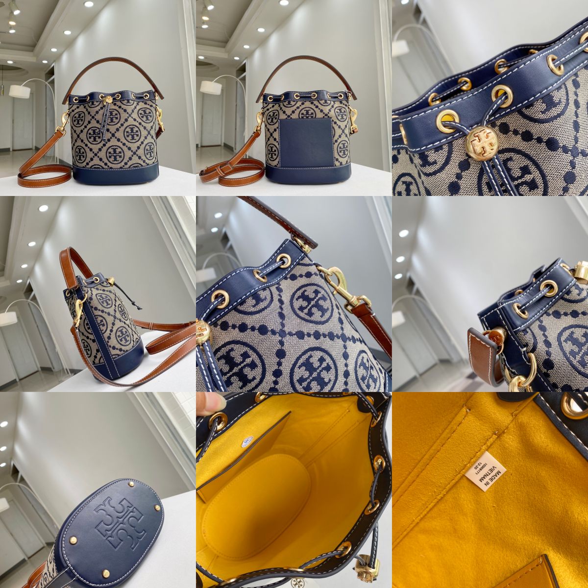 Women Handbag 79487 80534 T Monogram Jacquard Bucket Bag