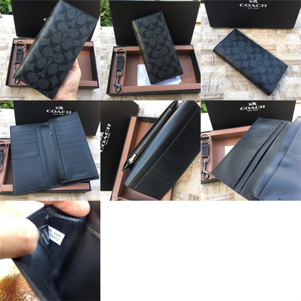 Men wallet 75365 74599 75013 74978 Breast Pocket In Signature Crossgrain Leather Men Fold Long Zip Purse