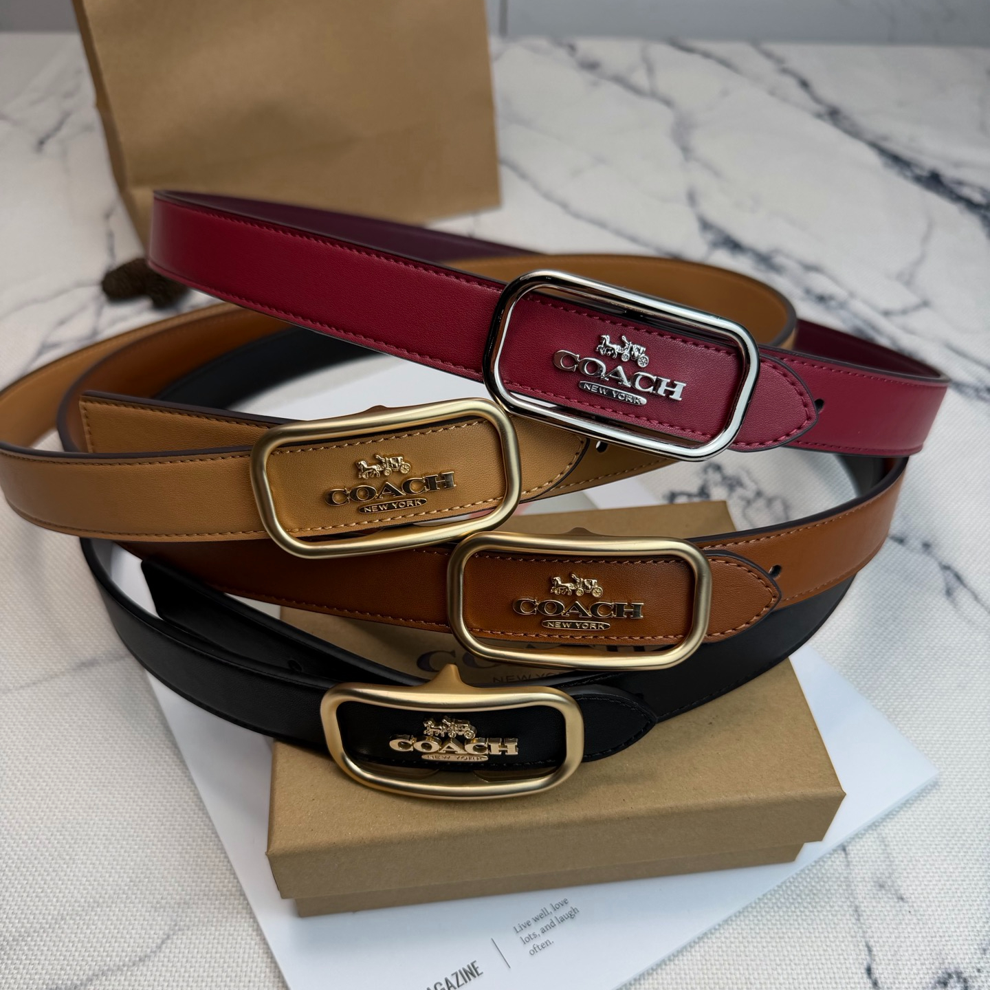 Women CE969 CE971 Morgan Rectangle Buckle Belt