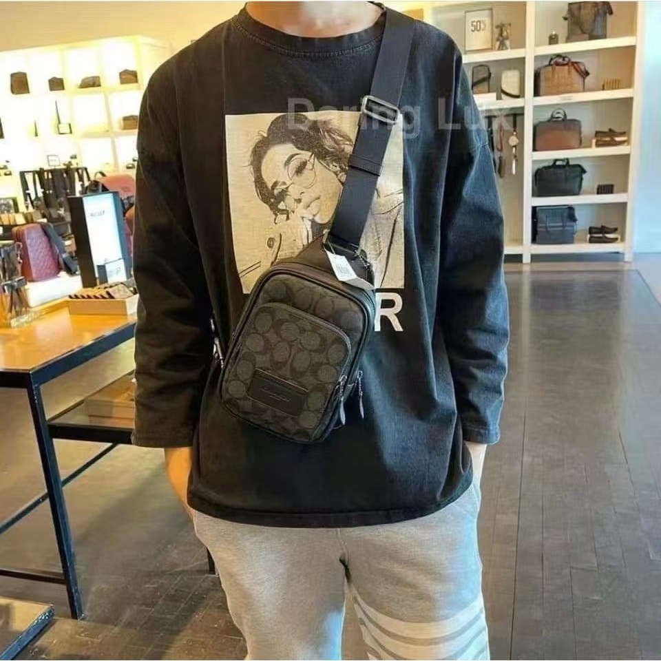 Men Handbag  CX071 CAJ39 CV763 Chest Shoulder Bag Backpack Racer Sling Pack In Signature Canvas