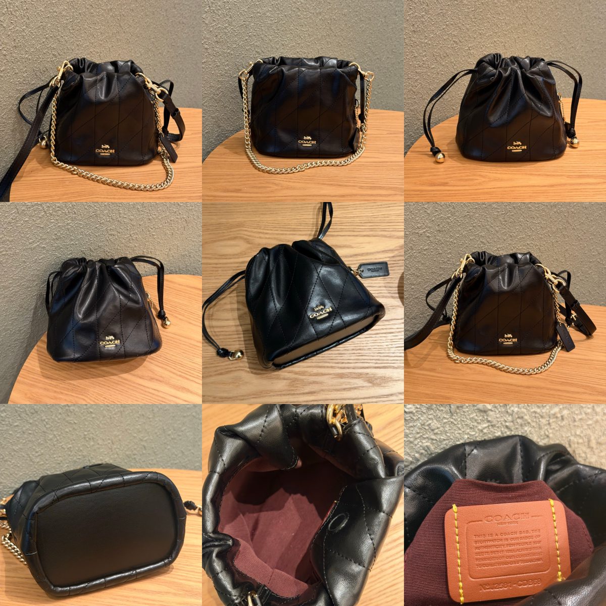 Women Handbag CDB67  CDB69  CDC42 Faye Mini Drawstring Bag With Quilting Bucket Shoulder Sling Chain Bag