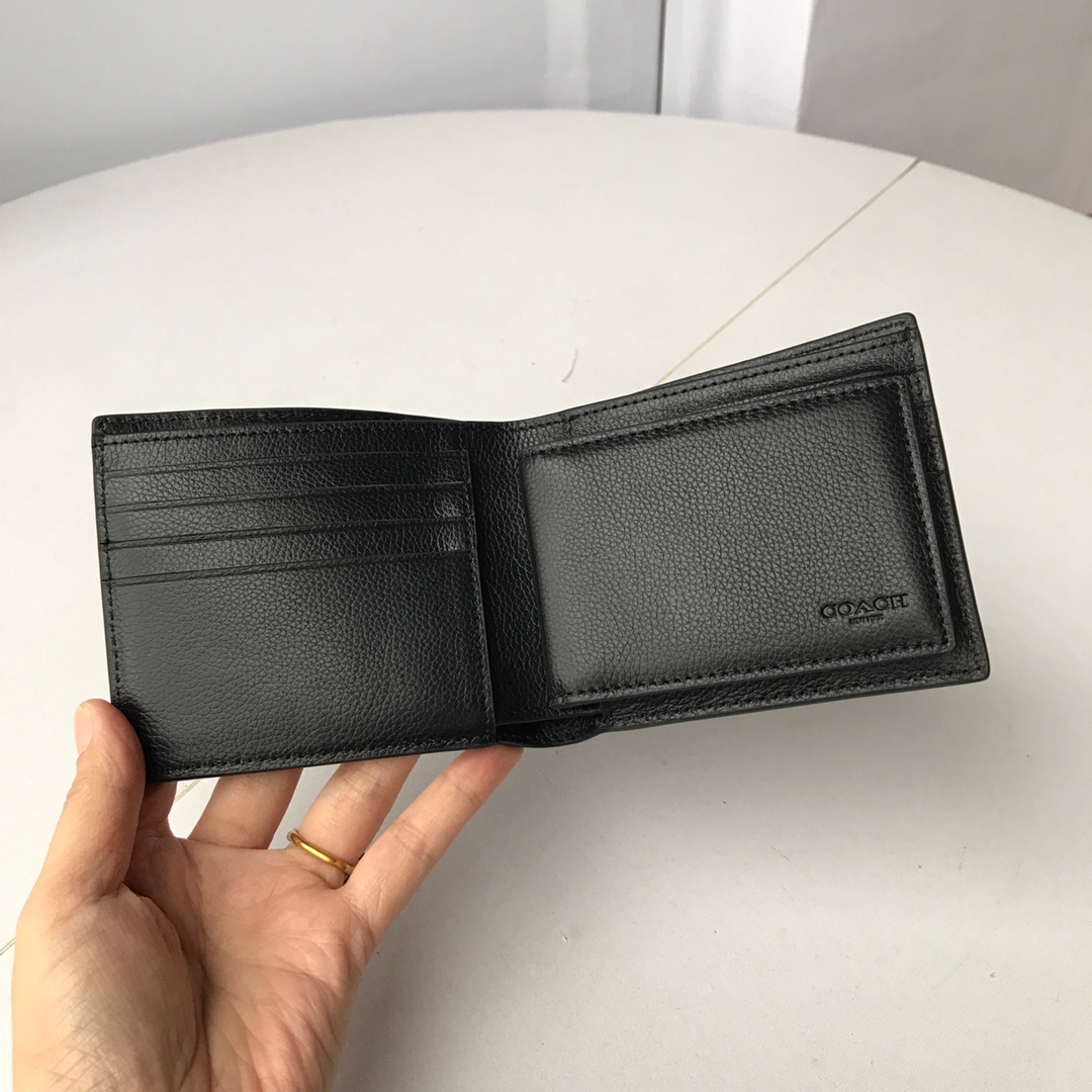 Men Handbag 21371 BASEBALL STITCH Compact ID Wallet