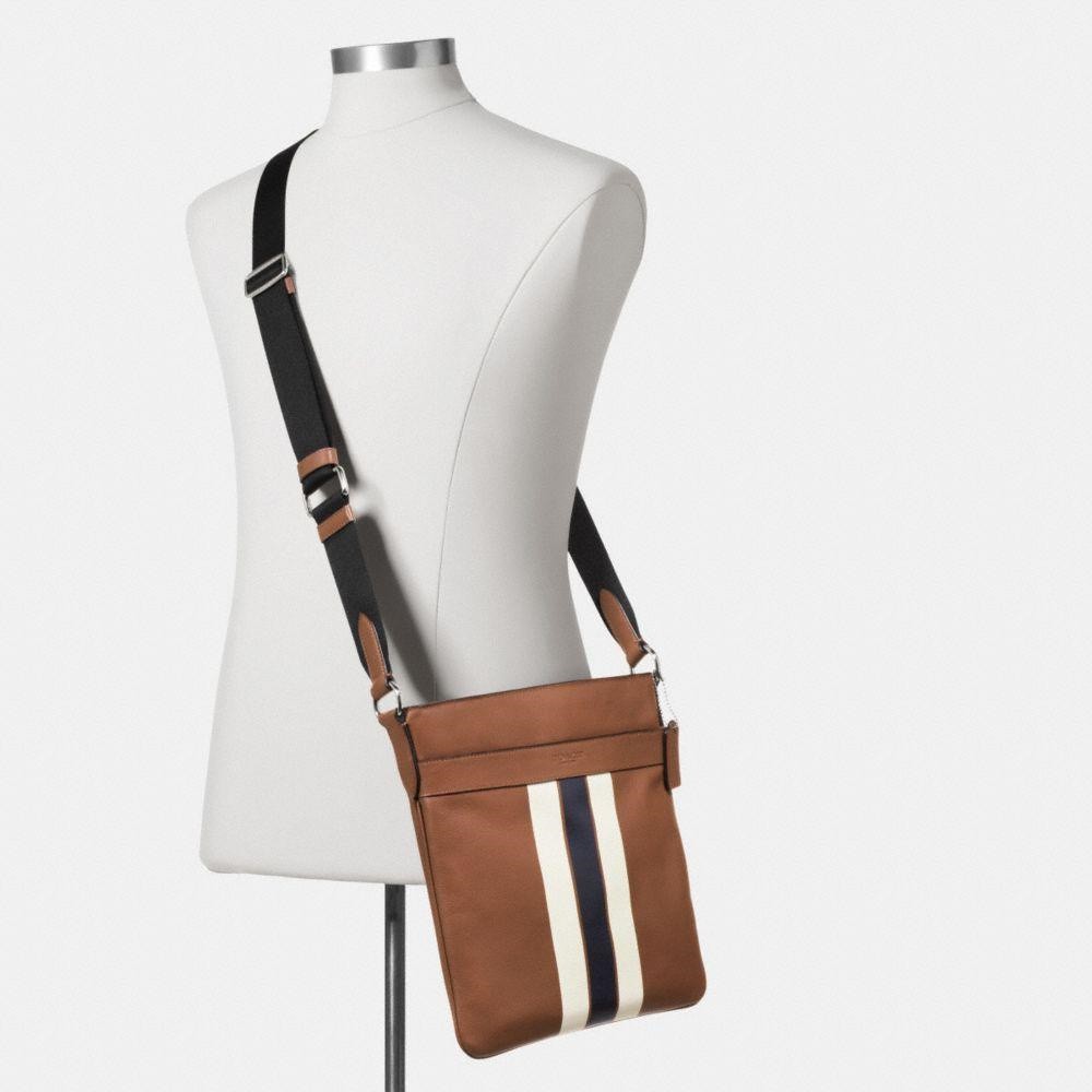 Coach 54780 54781 26068 23216 Charles Crossbody Signature Canvas Varsity Stripe Men Sling Messenger Bag