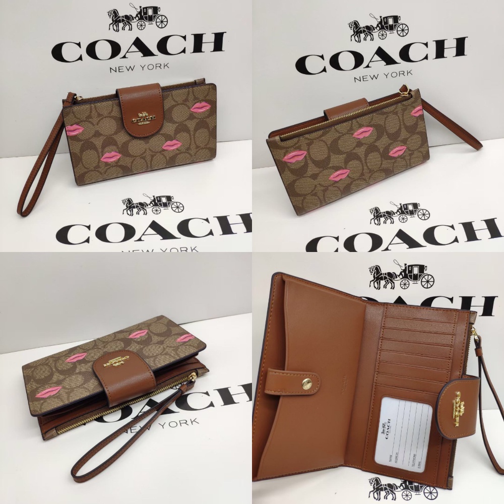 Women Handbag C2874 C4607 C2873 C3722 C3371 C2869 C8729 C8676 CC869 C4182 Tech Phone Wallet Women Long Fold Zip Purse Wristlet