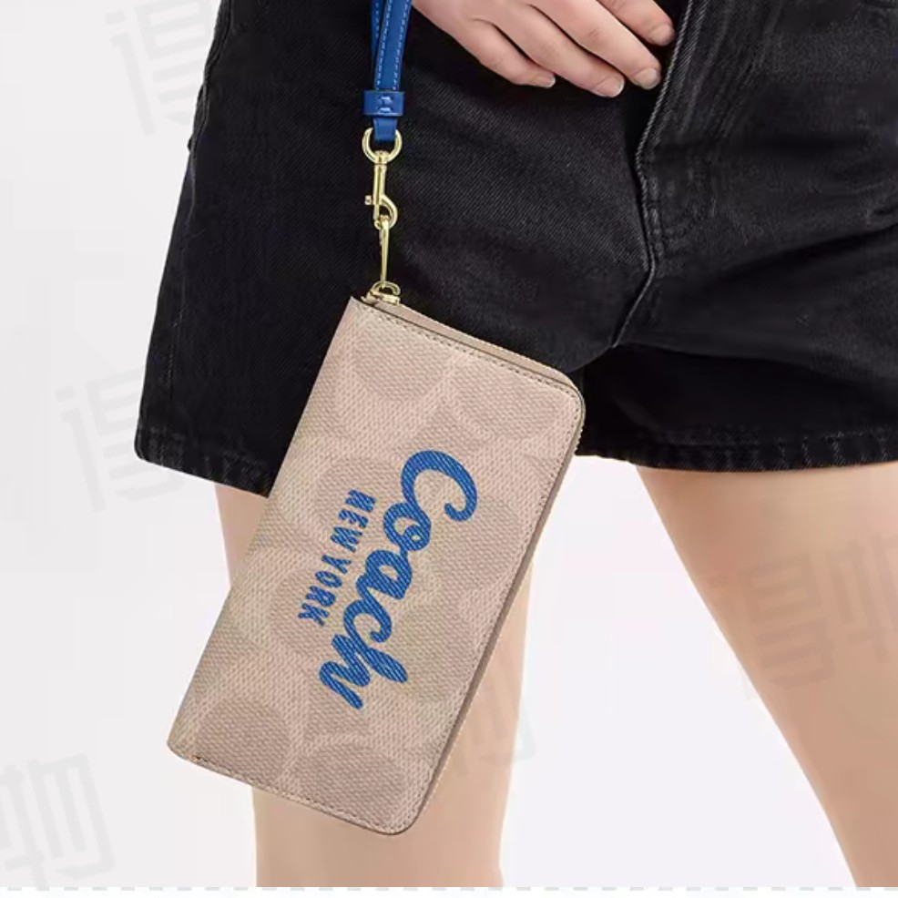 women handbag CZ330 Long Zip Around Wallet In Signature Canvas Wristlet purse