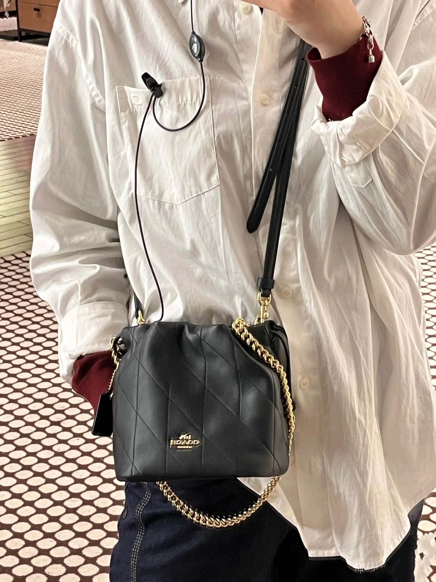 Women Handbag CDB67  CDB69  CDC42 Faye Mini Drawstring Bag With Quilting Bucket Shoulder Sling Chain Bag