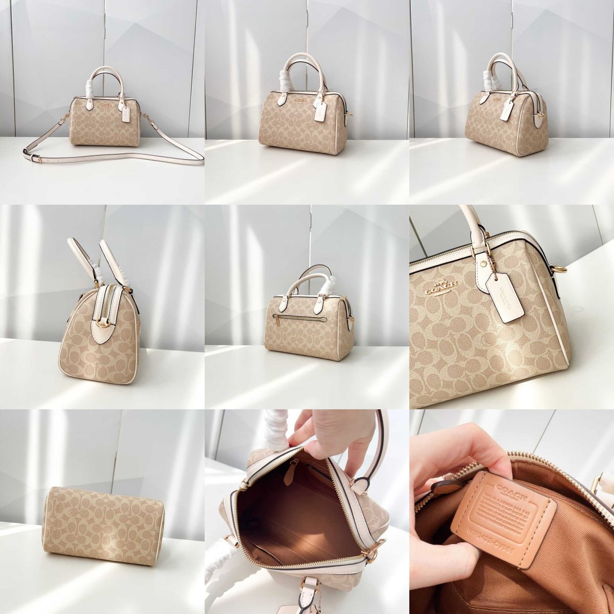 Women Handbag CV961 CW376 CY679 Rowan Satchel In Signature Canvas Boston Bag